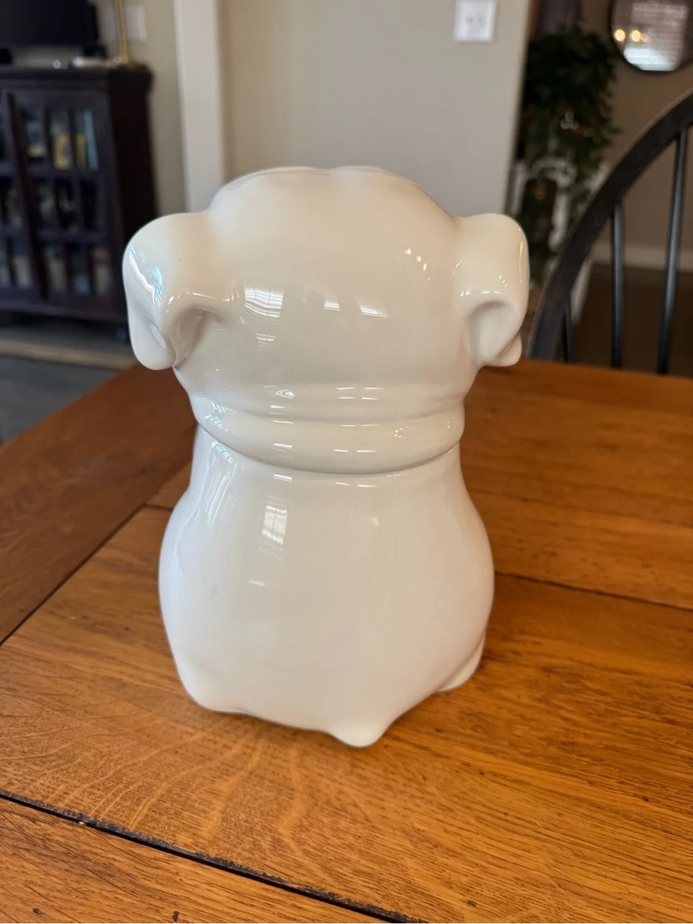 White Ceramic Bulldog Cookie Jar